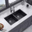 Évier de cuisine encastré en quartz / granite à double cuves 33 "x 19"-111027049