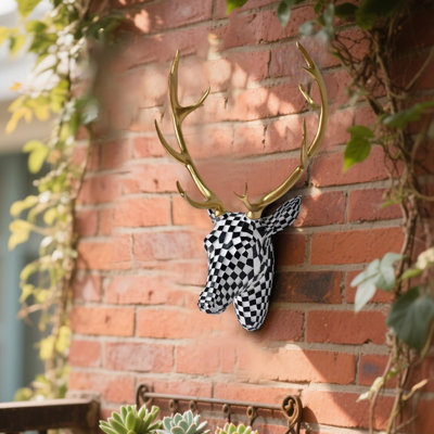 Artistic Mosaic 15.7x8.7'' Deer Head Wall Sculpture