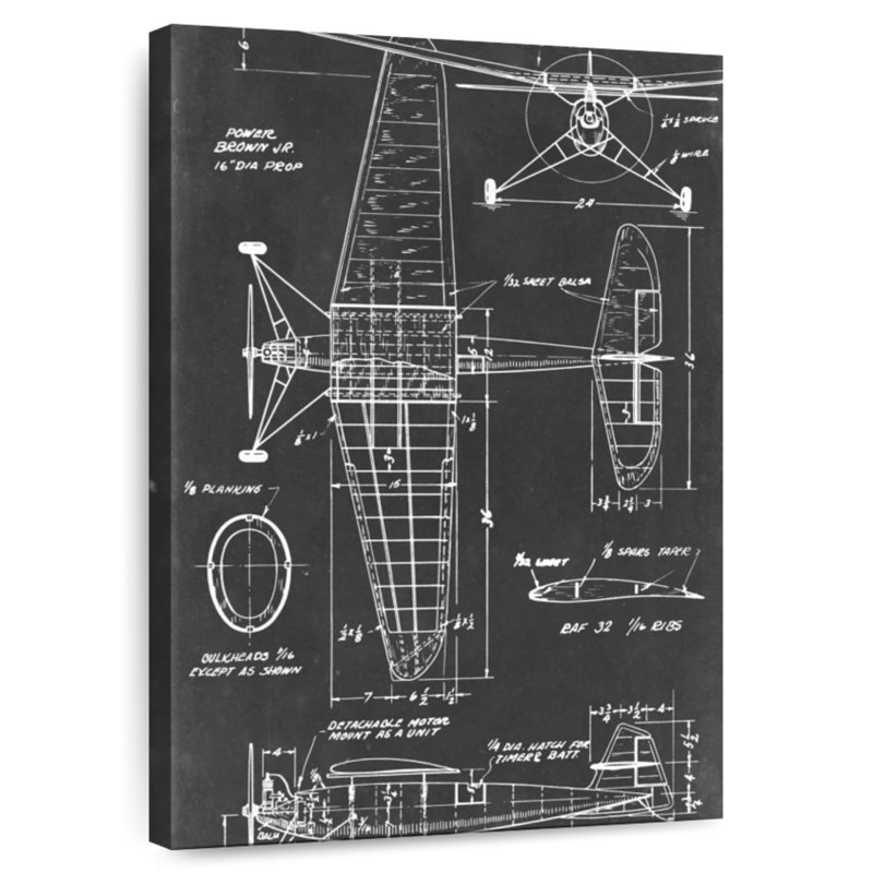 Plan aéronautique Laelle I, H 45 po x l 30 po