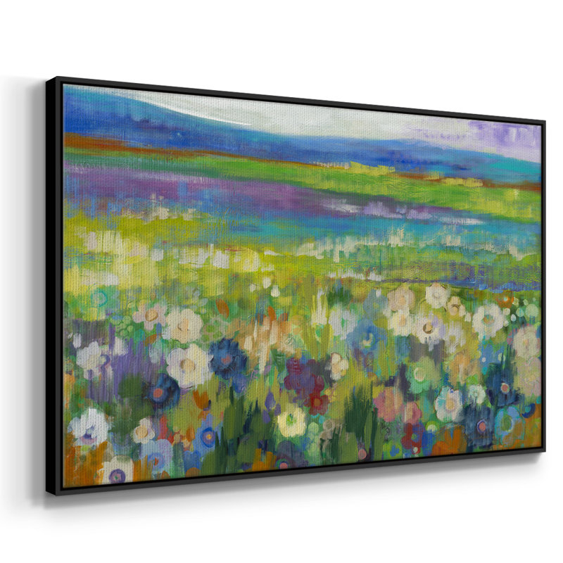 Flowerfields, reproduction d'art sur toile, H 25 po x l 37 po x P 2 po, Noir