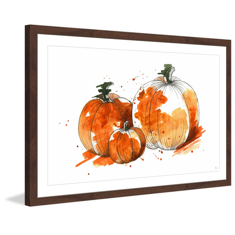 « calabacin naranja », reproduction d’art encadrée, 12 po x 18 po