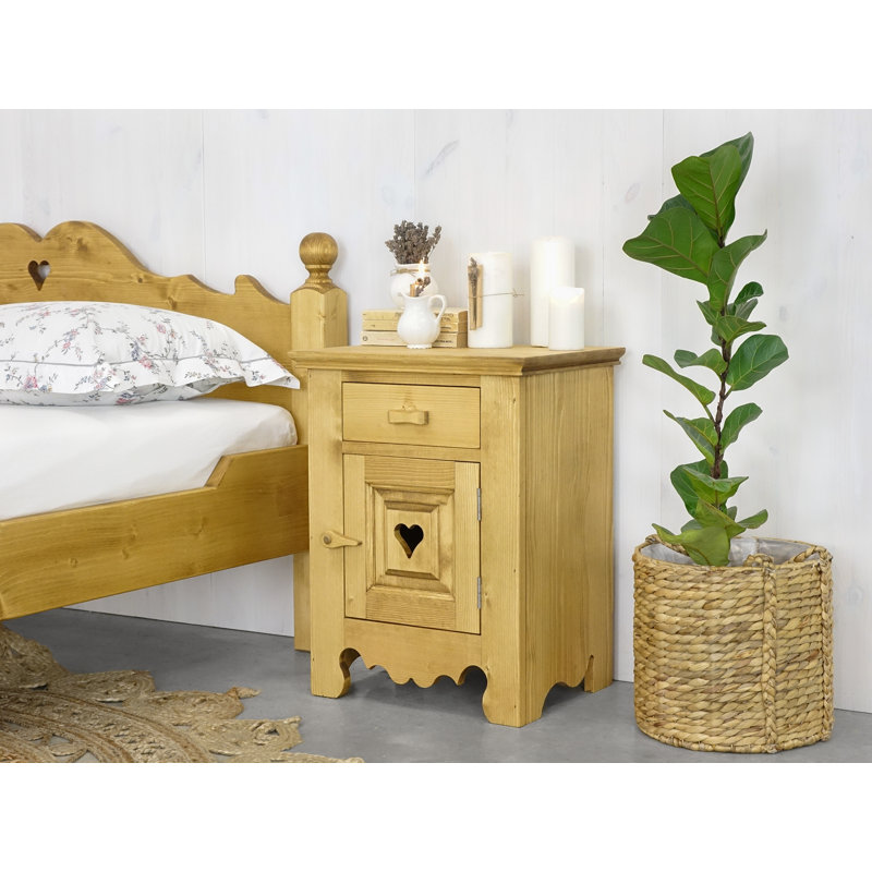 Wally 46cm W Solid Wood Bedside Table