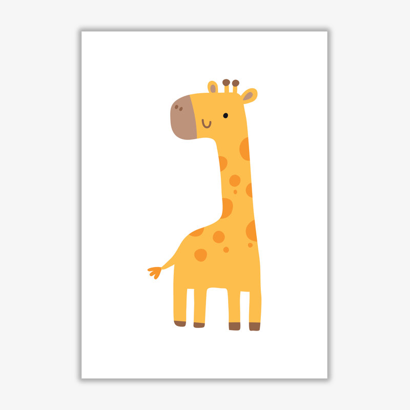 Children's Animals, Giraffe - Print, 85 cm H x 60 cm W x 1 cm D, No Frame