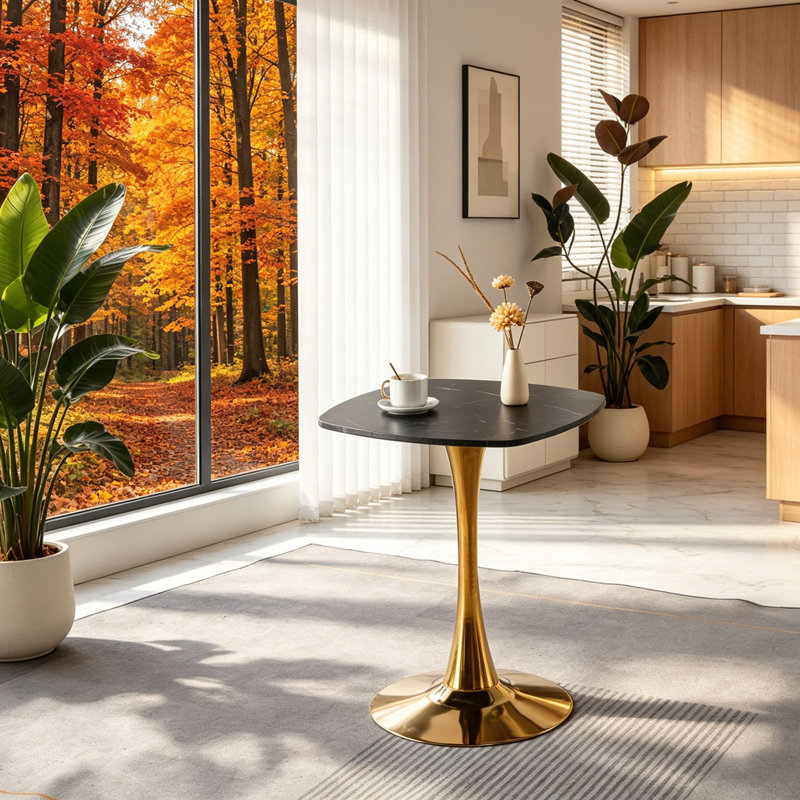 23.6" Square Pedestal Dining Table