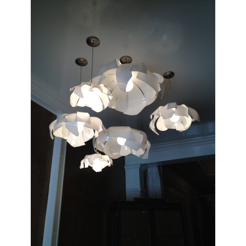 Ninfea 1 - Light Pendant, Plexi, White, 7" H x 15" W x 15" D