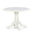 L'ensemble de salle à manger comprend une table ronde et 4 chaises de salle à manger en tissu de polyester vert saule avec dossier élégant - Lin blanc   -757701688-757701634