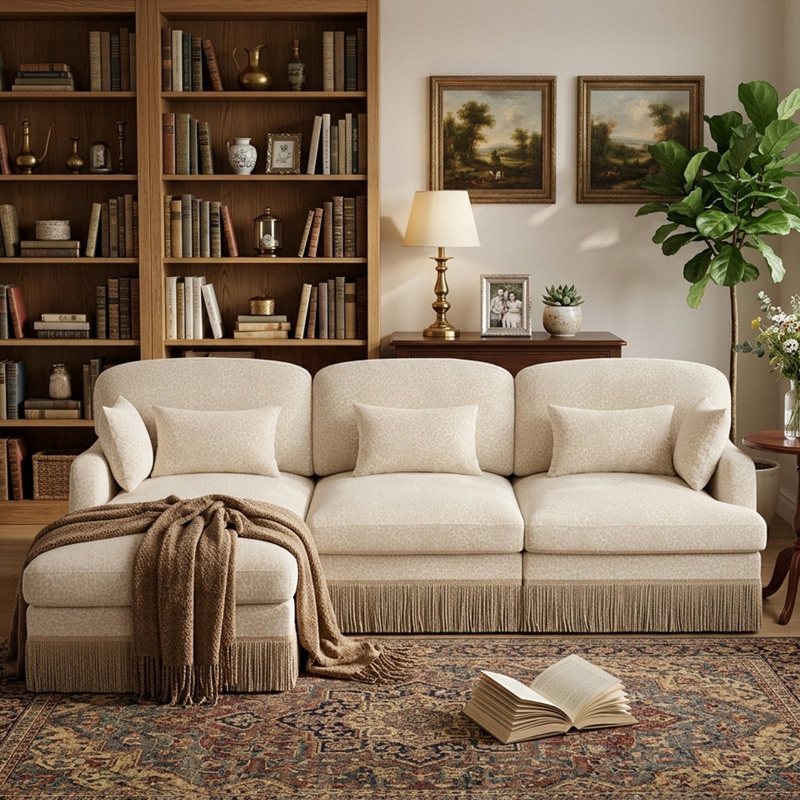 Canapé modulaire en chenille Leopard, Beige