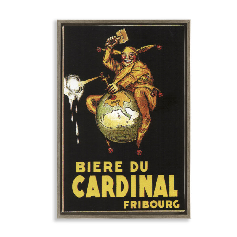 "Antique Cardinal Beer", affiche par Marcus Jules, H 31 po x l 21 po, Cadre flottant orme Montalcino