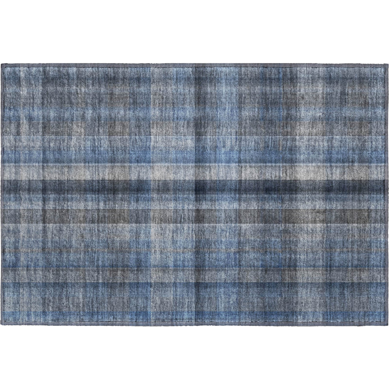 Premium Machine Washable Cerrito AMF548 Blue Rug, Rectangle 1'8" x 2'6"