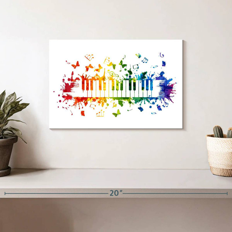 Abarca Rainbow Piano Keyboard, 8" H x 12" W