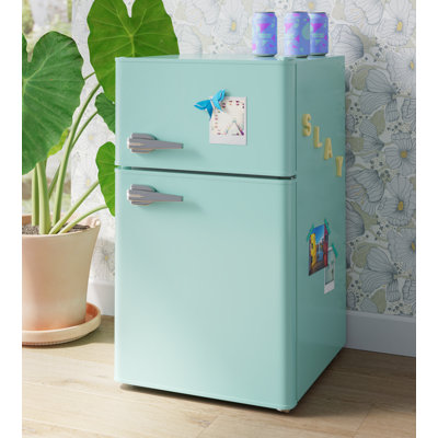 R.W.FLAME Retro 3.2 Cu. ft. Freestanding Mini Fridge with Freezer