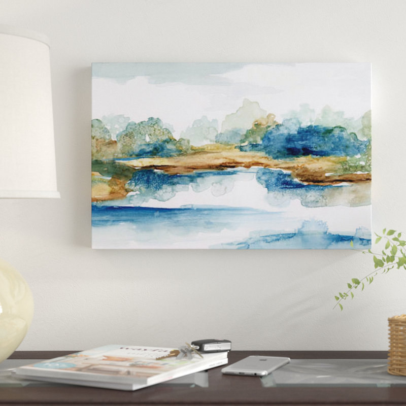 «Blue Serenity», impression sur toile, H 8 po x l 12 po x P 0,75 po, Pas de tapis, Toile tendue
