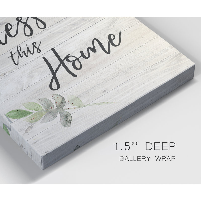 «Bless this home», reproduction d'art textuel sur toile tendue, H 48 po x l 32 po