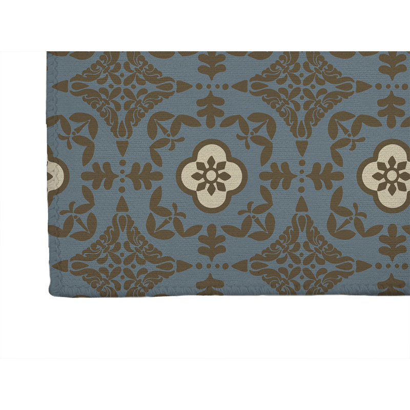 Tapis de cuisine à profil bas Sully, Brun, Rectangle 5 pi x 7 pi