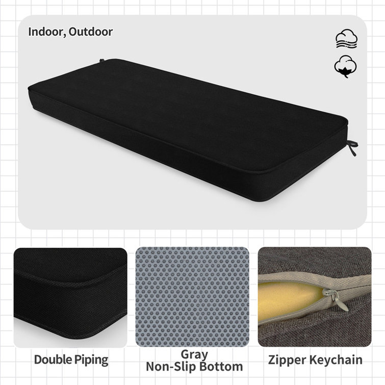 Customizable Bench Cushion For Indoor/Outdoor Furniture/Chair/Window Seat, Premium 75D High-Resilience Foam