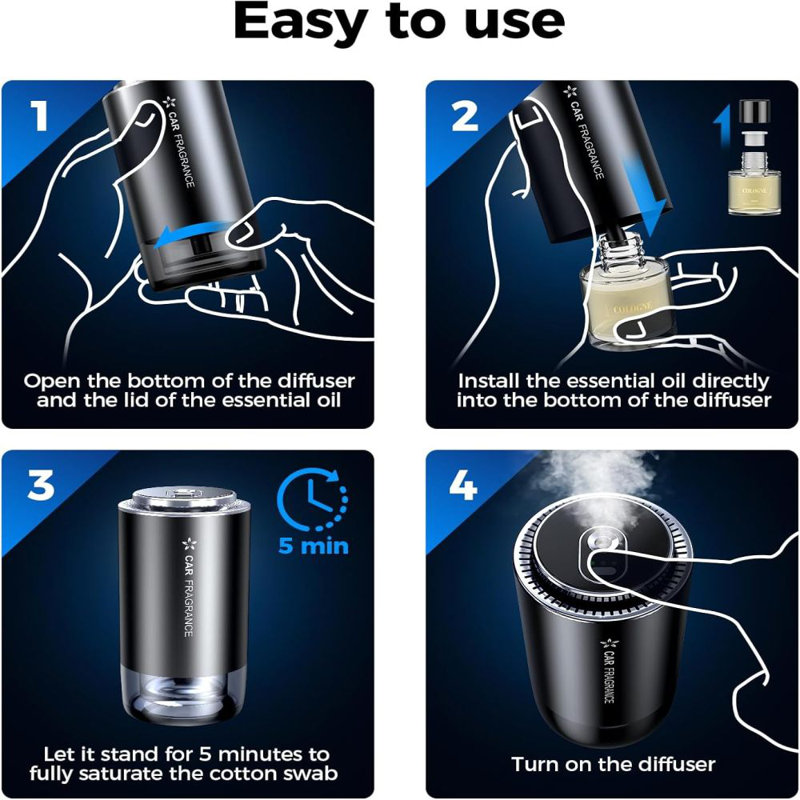 Cup Car Air Fresheners， Automatic Spray Car Essential Oil Diffuser, 4-6 Month Super Long Use Time,No Noise,Smart Car Fragrance Machine for Toyota,GMC,Chevrolet,Ford and More Car It Can Be Sent As A Gift To Friends