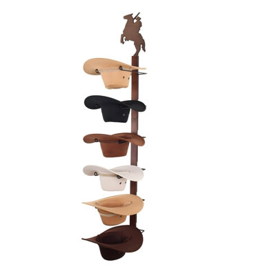 Hat Rack Holder For Wall - With 6 Hat Hooks For Wall Mount,Western Cowboys