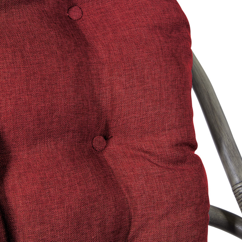 Fauteuil papasan pivotant en polyester touffeté de 28,75 po de large Lundell, 100 % polyester rouge, gris