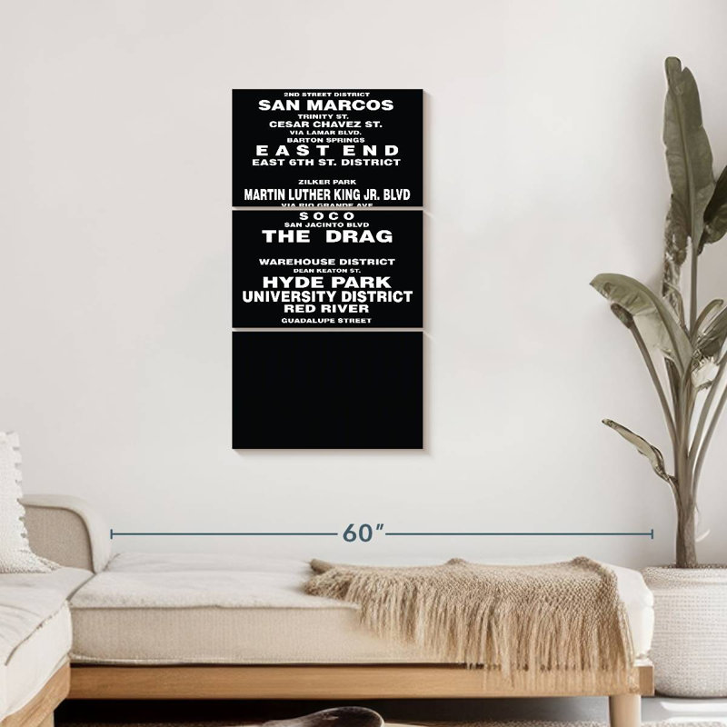 Voyage et aventure citations «Austin Bus Roll On Canvas» par Stark Art Collective, H 44 po x l 21 po x P 1,25 po