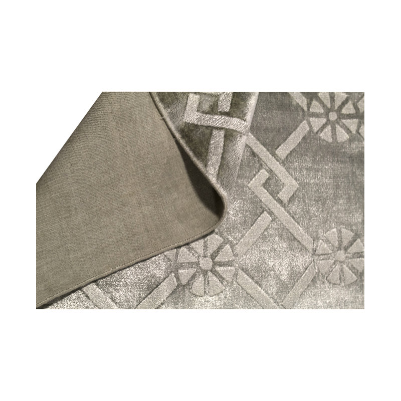 Tapis gris de haute qualité noué à la main