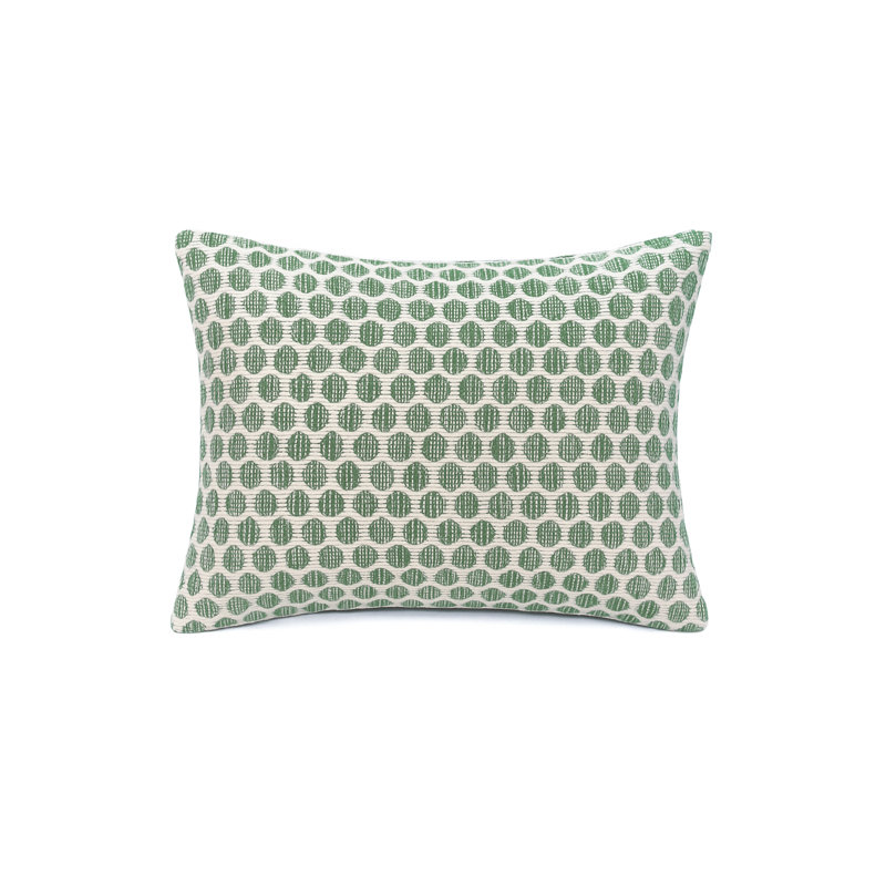 Marine Blue Sailor Dots Indoor Outdoor Pillow Cover 14x20, Pure Green, Rectangle 14"H x 20"W, Pillow Cover Only - No Insert