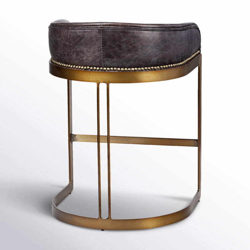 Bradley Genuine Leather Bar & Counter Stool, Counter Stool (25.75" Seat Height), Chocolate-02