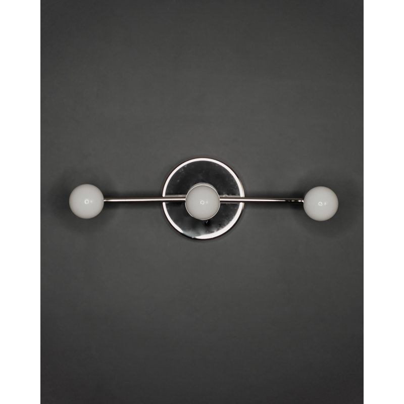 Claramae Solid Brass Armed Sconce, Polished Nickel