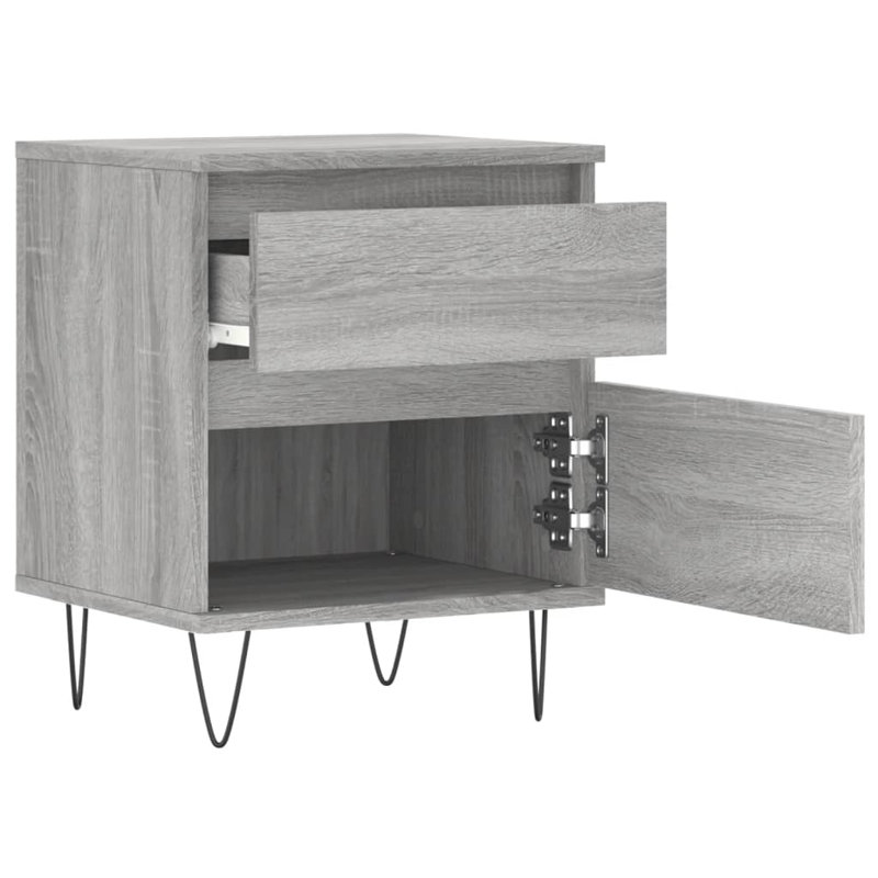 Manufactured Wood Bedside Table, Grey Sonoma