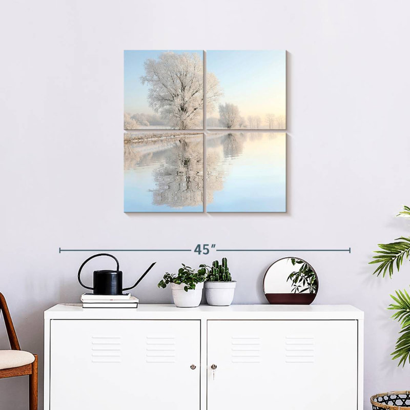 Alvord Snowy Trees Reflection, 26" H x 26" W