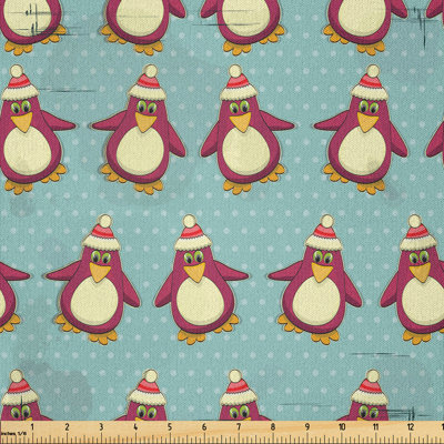 Alsworth Funny Arctic Penguins Fabric