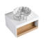Meuble-lavabo mural de 24 pouces avec lavabo vasque en marbre veiné gris, rangement ouvert et finition blanche résistante à l'humidité pour les salles de bain modernes et compactes.-132582630