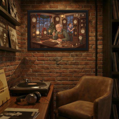 Christmas Clockmaker Workshop Christmas Scene