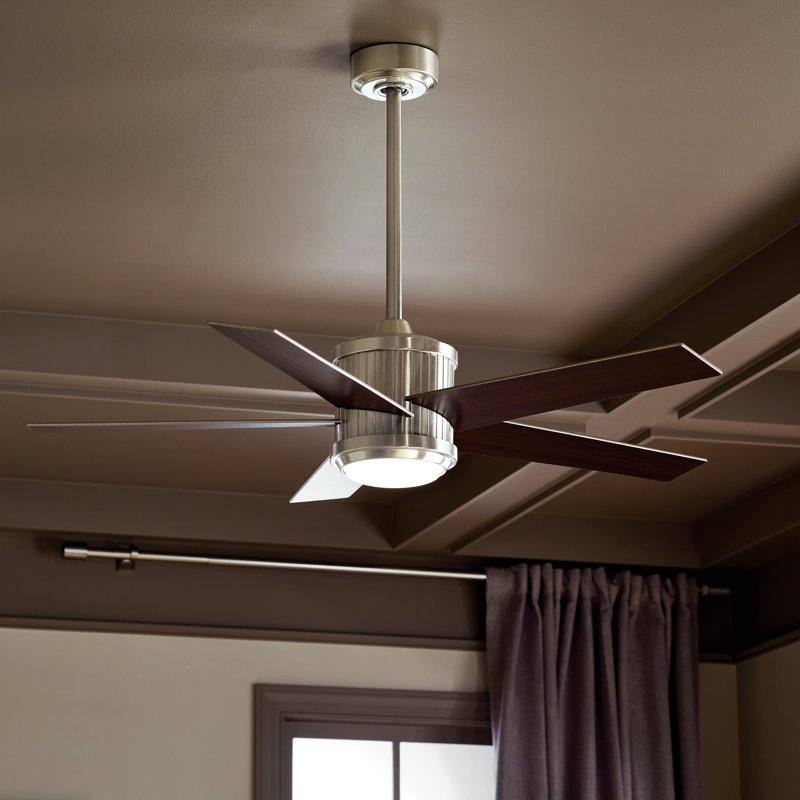 Bhram 48'' Ceiling Fan with LED Lights, Brushed Stainless Steel 