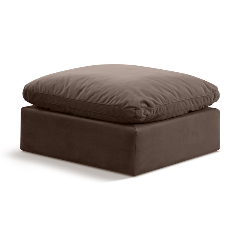 Itala Upholstered Modular Ottoman, Brown Velvet