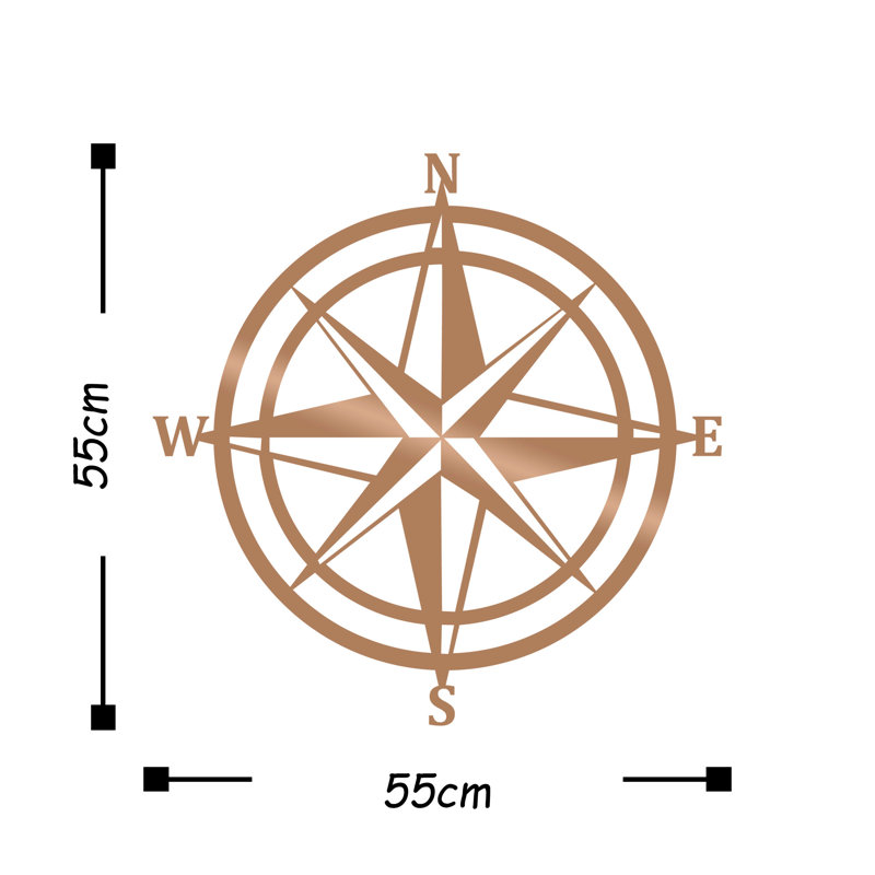 Stylish Copper Decorative Metal Wall Accessory, 21.7 x 21.7 Inches | 100% Metal Construction, Thickness: 0.06 Inches | Easy Wall Hanging Design | Perfect for Modern Home Decor, Unique and Eye-Catching Accent Piece