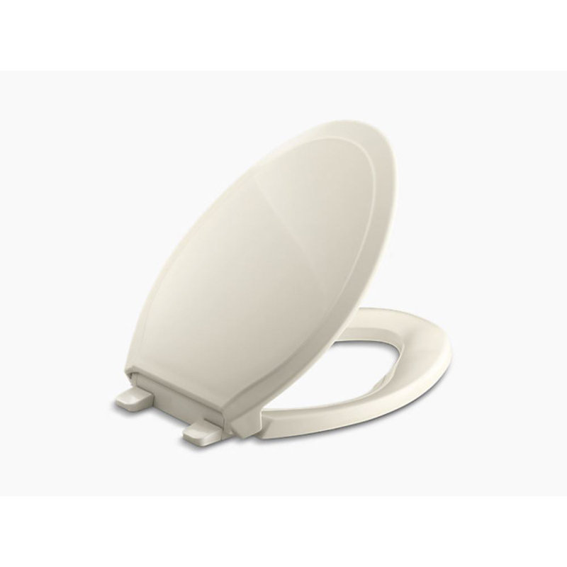 Rutledge Quiet-Close with Grip-Tightelongated Toilet Seat, Almond, Non Ready Latch