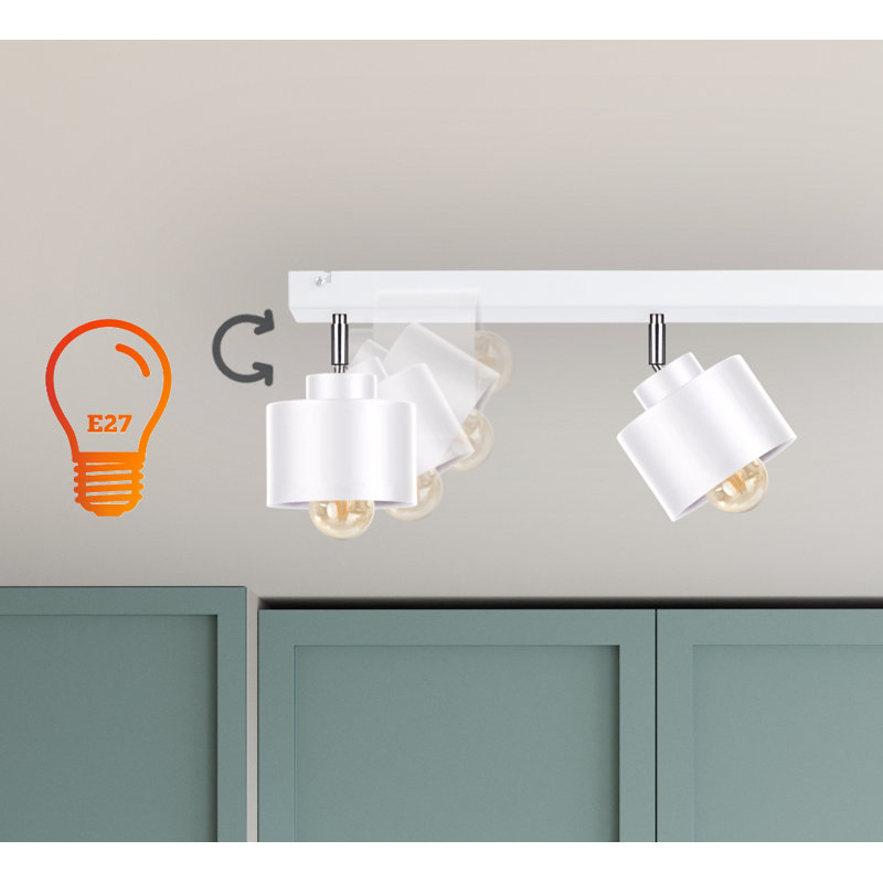 Jumanah Ceiling Spotlight, White, White