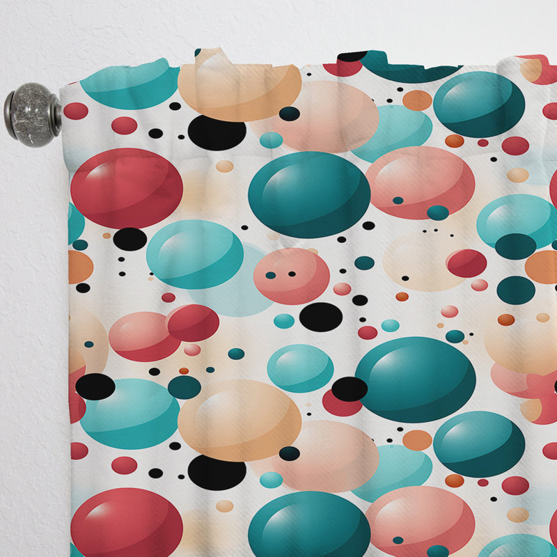 Motif à pois Gingham Charm - Rideau abstrait - Rideau abstrait obscurcissant - 1 panneau, L 52 po x L 120 po