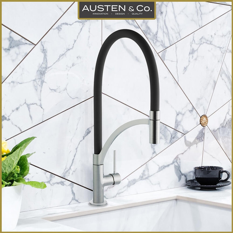 AUSTEN & Co. Kitchen Faucet, Brushed/Black