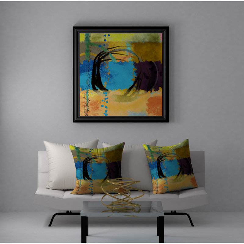Abstract Reversible Throw Pillow, 18" x 18"