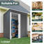 Galvanized Steel Garden Shed with Sliding Door and Sloped Roof, Black