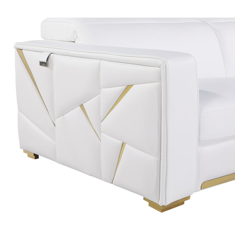 Causeuse Raymod, Or, Blanc