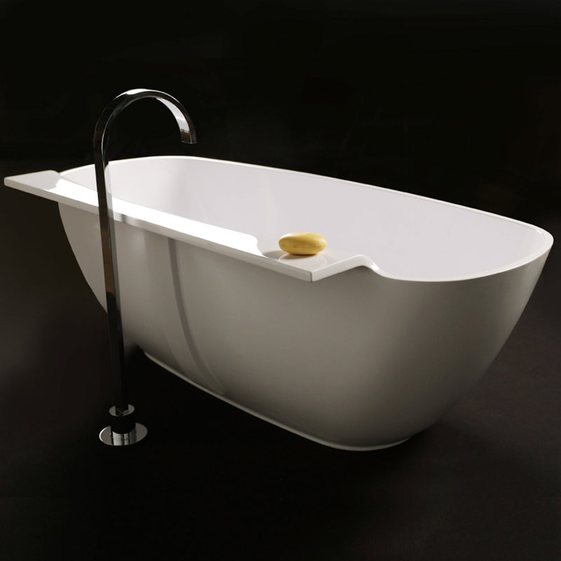 Sottile 62.38'' L Freestanding Soaking Bathtub, Matte White