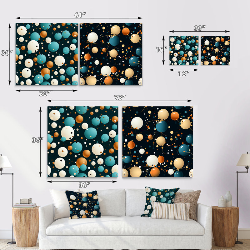 Braxton - Ensemble de 2 peintures murales abstraites en acrylique, H 36 po x l 73 po
