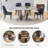 63" Modern Gray Dining Table Set With PU Leather Chairs, U-Shaped MDF Base-116446668-116446667
