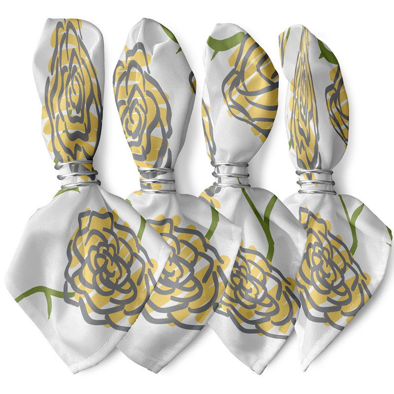 Ciron Spring Floral  Napkins, Yellow