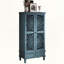 Armoire haute rustique bleu antique-304457186