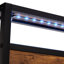 Structure de lit plateforme très grand en métal avec tête de lit en bois, lumières USB et DEL-1589019369