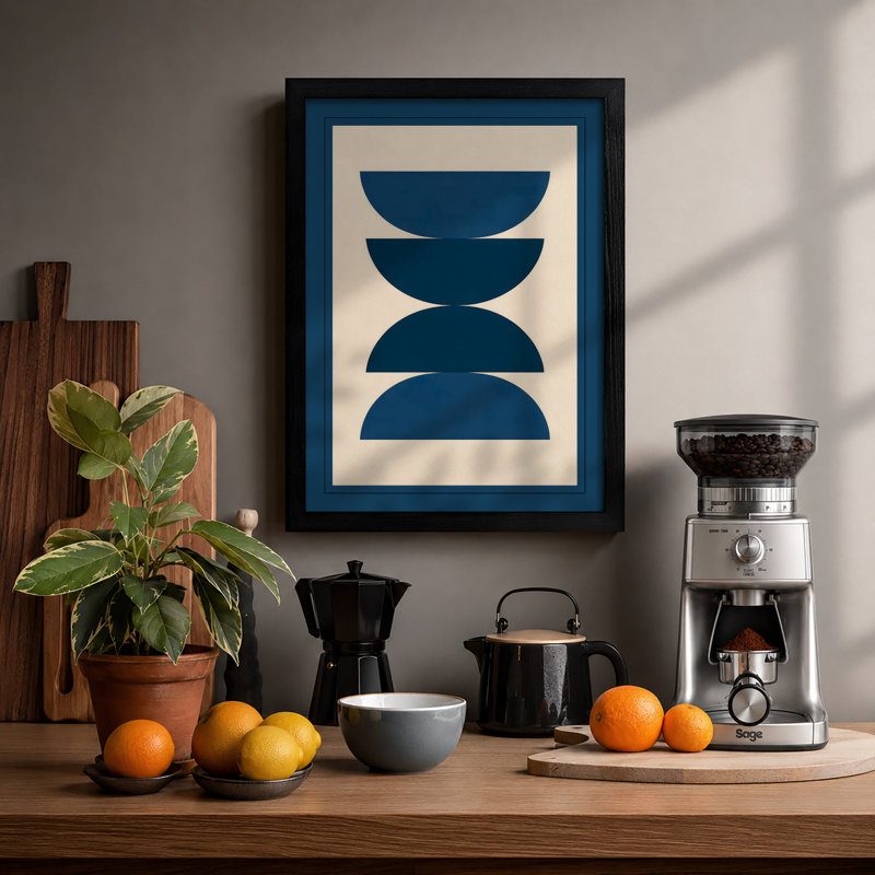 Navy Forms Ascending Minimalist - Print, Black, A3 - 42.0 x 29.7 cm