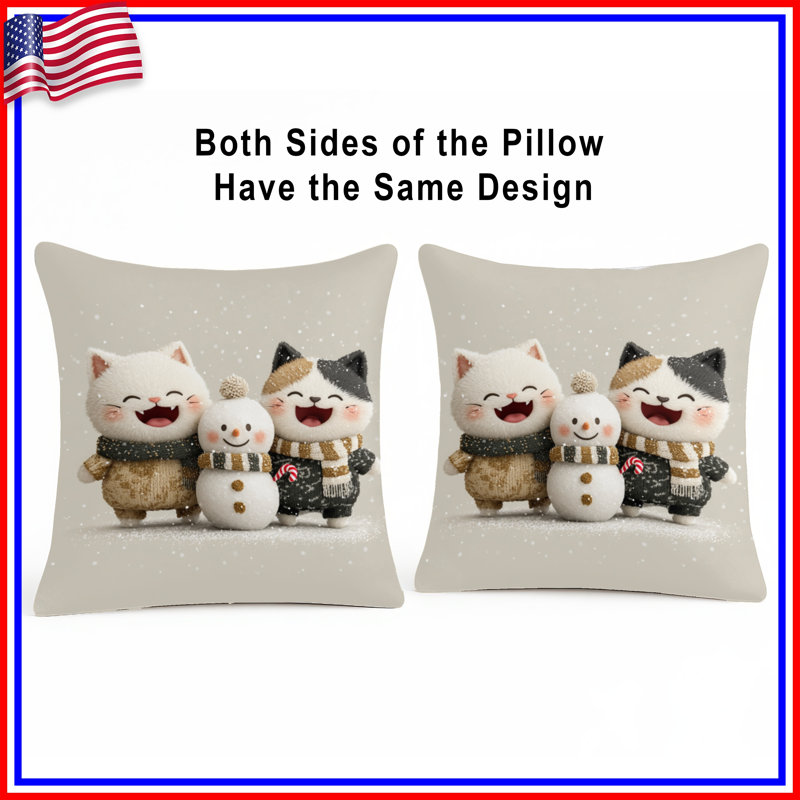 Coussins mignons avec un bonhomme de neige, 26 po x 26 po